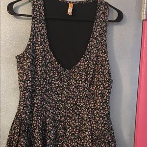 Maeve Anthropologie black floral dress